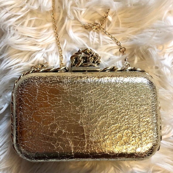 Handbags - Gold foil clutch
